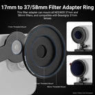 This filter adapter can mount all NEEWER 37mm and 58mm filters, and is compatible with Beastgrip 37mm lenses.