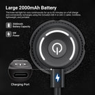 The knee red light runs continuously for up to 95 minutes on a full charge.