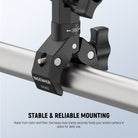 the heavy duty clamp securely holds your action camera in place for stable daily use.