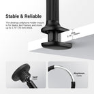 The desktop phone holder mount is for desks, bed frames, and more up to 70mm thick.