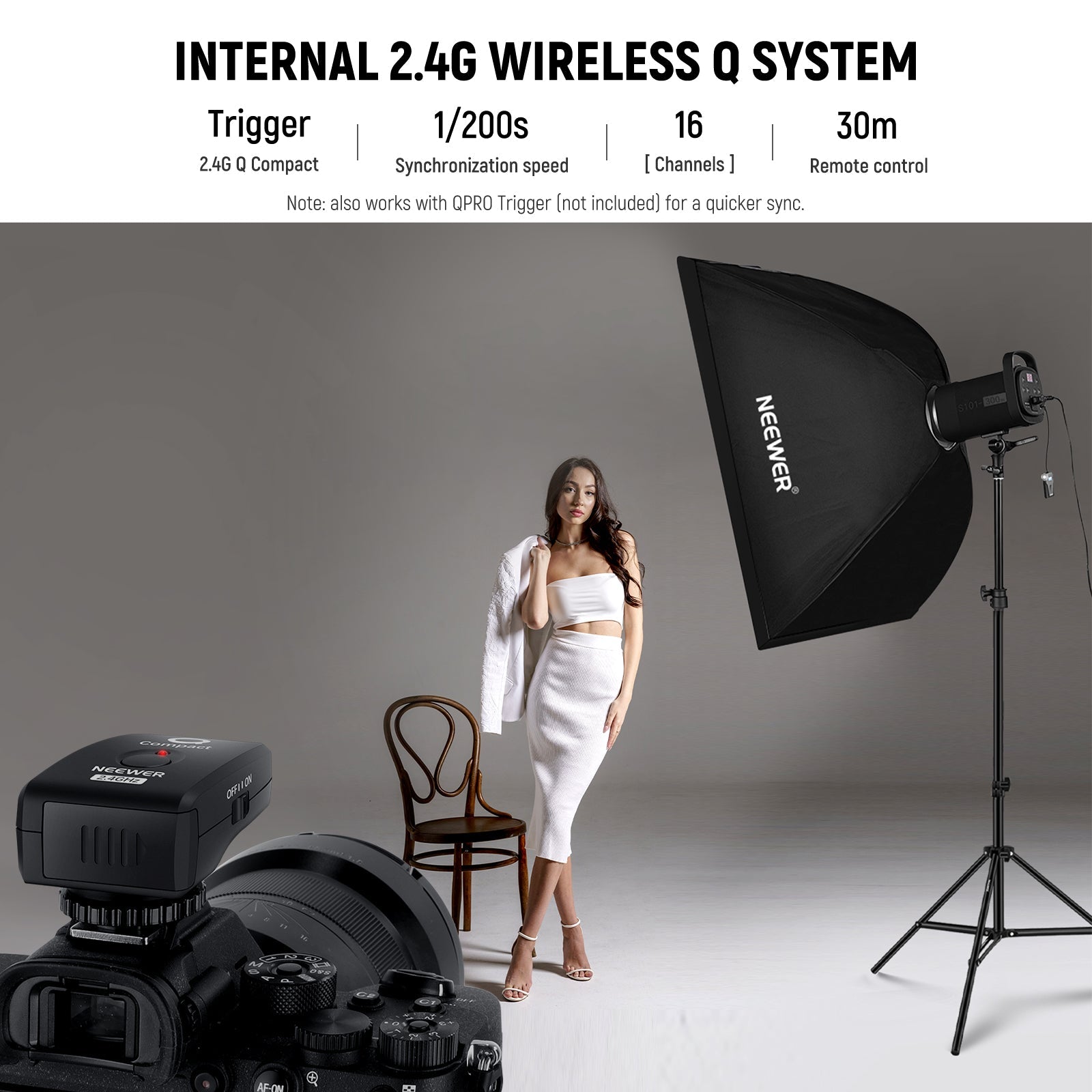 NEEWER S101-300W PRO Strobe Flash Monolight with Trigger - NEEWER