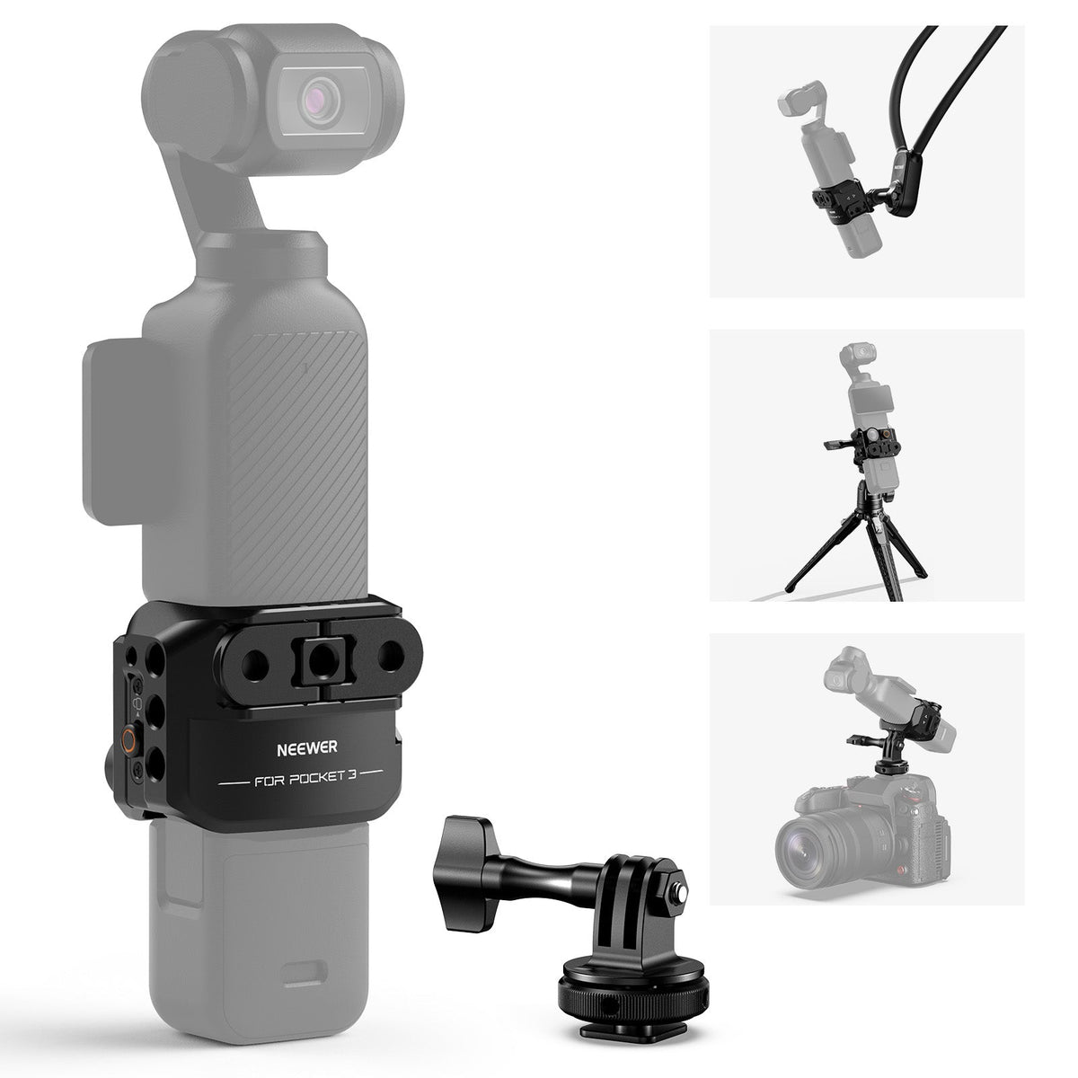 neewer ac009 action camera metal cage for dji osmo pocket 3