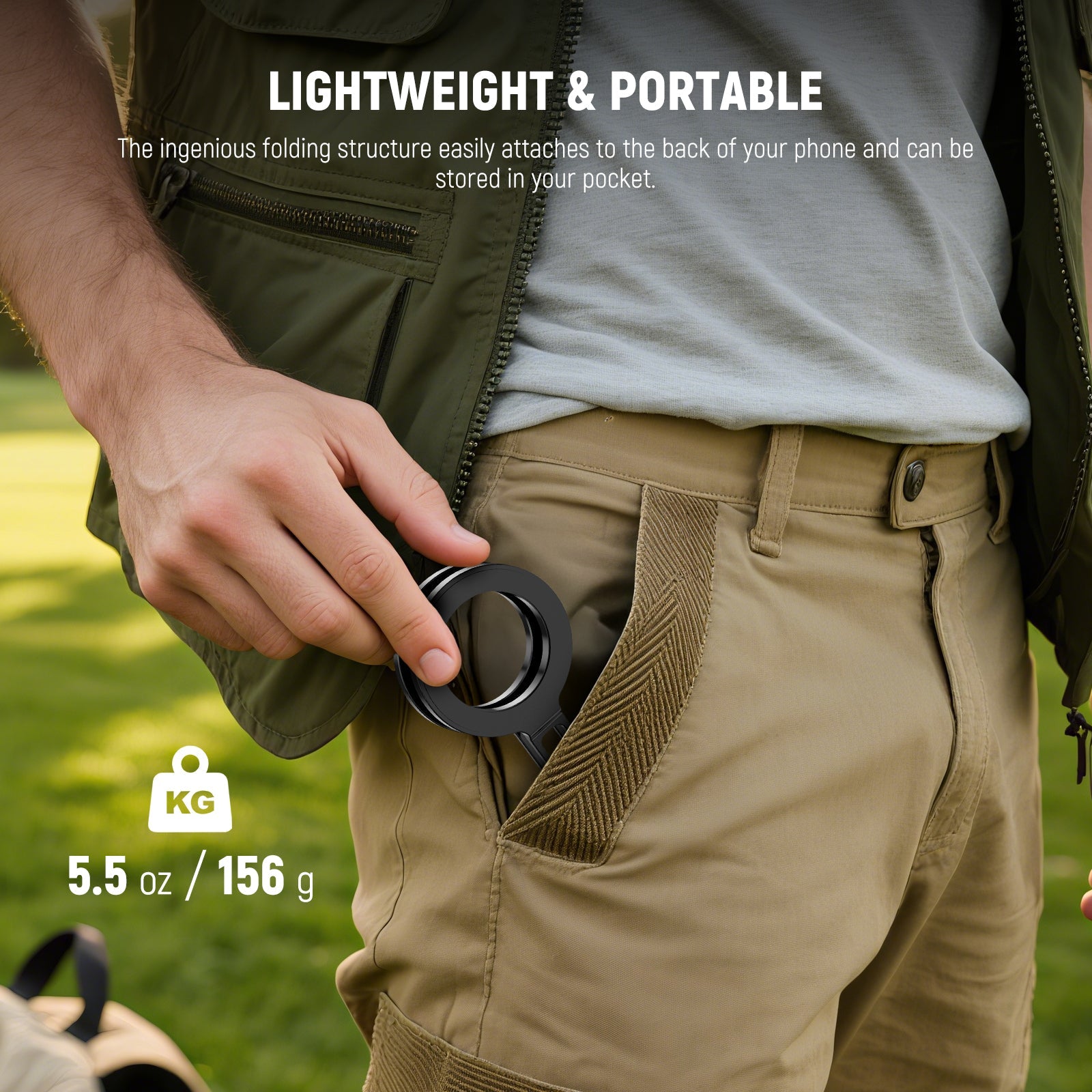 NEEWER DS029 Dual Magnetic Phone Holder Tripod Mount can be stored in your pocket.