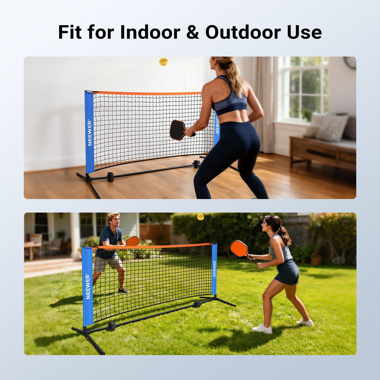 NEEWER PB01N 6ft Portable Detachable Pickleball Net fits for indoor and outdoor use.