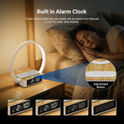 After setting up the NEEWER N40 Wireless Charging Lamp, the woman placed it by her bedside and got ready for bed.