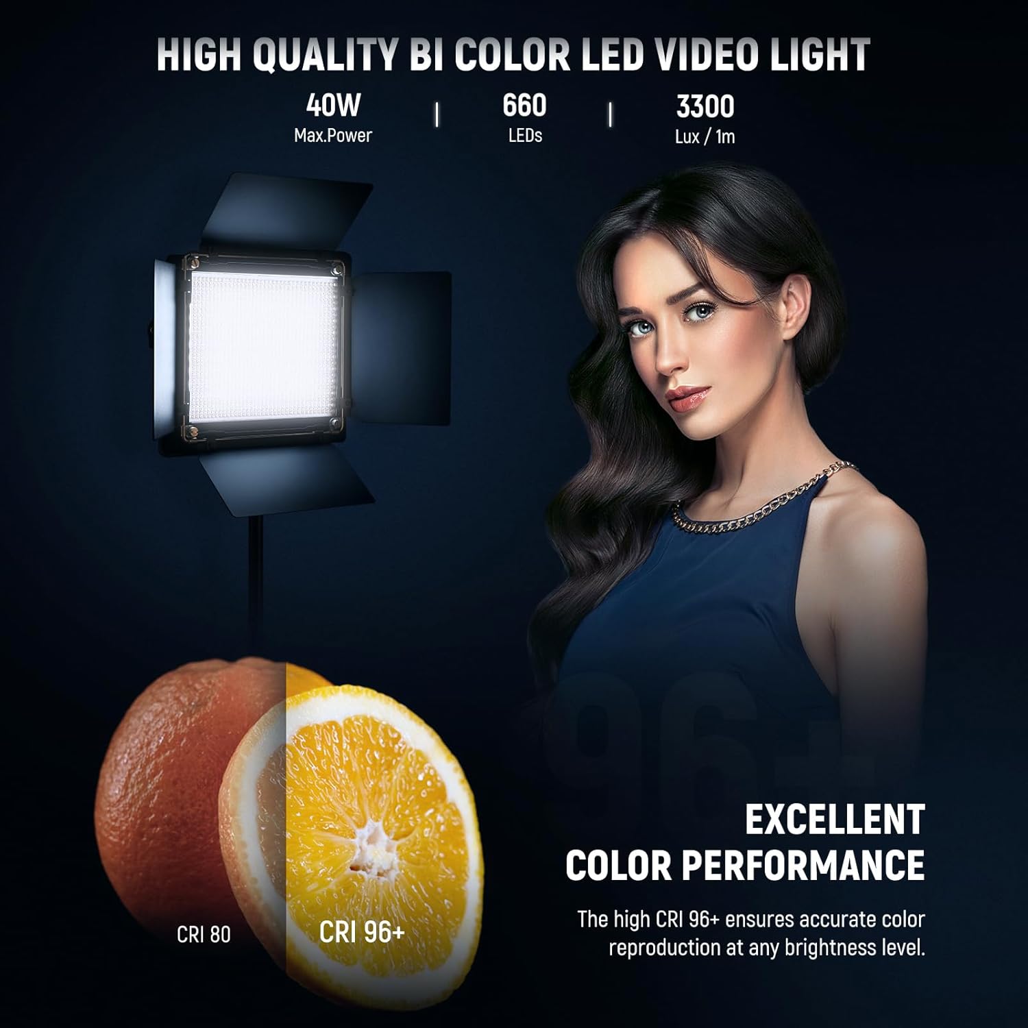 【タイムセール】NEEWER 2パック 660 LEDビデオライトとスタンドキッ NEEWER 2 Pack Bi-Color NL660 LED Video Light and Stand Kit with