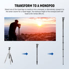 NEEWER TP39 Carbon Fiber Camera Tripod can transform into a monopod.