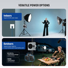 NEEWER HS200C Portable Handheld RGB LED Video Light offers veratile power options.