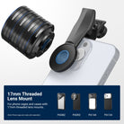 Clip on the Main Camera and mount macro lenses via 17mm threads.