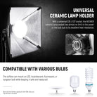 The softbox is compatible with various bulbs.