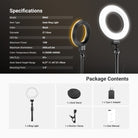 This package includes a ring light, a desk stand, a monitor clamp, and a Type C adapter.