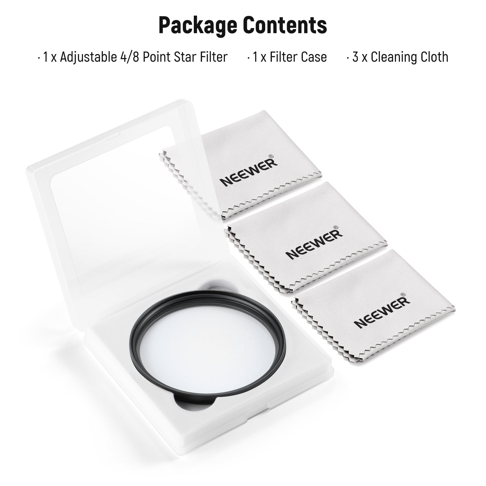 Package Contents of the NEEWER Adjustable Star Filter