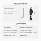 This package includes a mic mount adapter, a  1/4" to 5/8" Screw Adapter, and a L Shaped Hex Key.