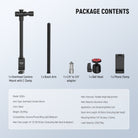 This kit includes a Overhead Camera Mount with C Clamp, a Boom Arm with Ball Head, a phone clamp, and a 1/4" Screw Mount.