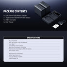 Package Contents of the NEEWER NW-F970B 2Pcs NP-F970 7800mAh Replacement Battery Kit