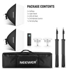 Package Contents of the NEEWER NK103 2 Pack Softbox Lighting Kit