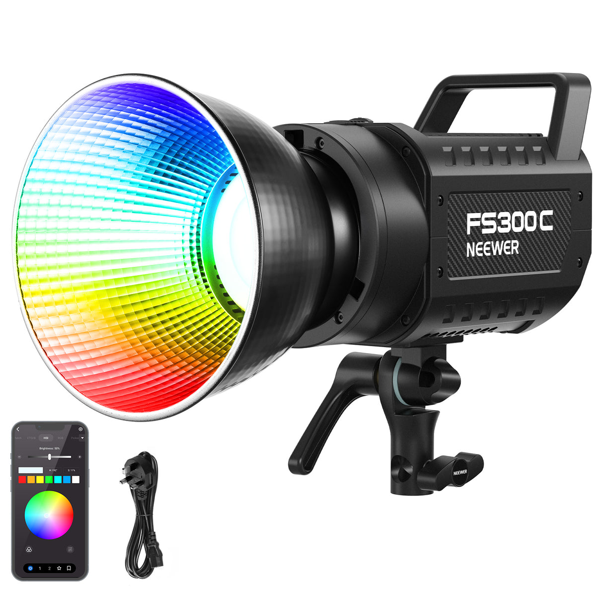Dimed Light Camera NEEWER FS300C 300W Precisely Dimmed Full RGB Video Light – NEEWER.UK