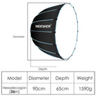 Neewer Foldable Hexadecagon 36"/90cm Softbox with Blue Rim and Bowens Mount - neewer.com