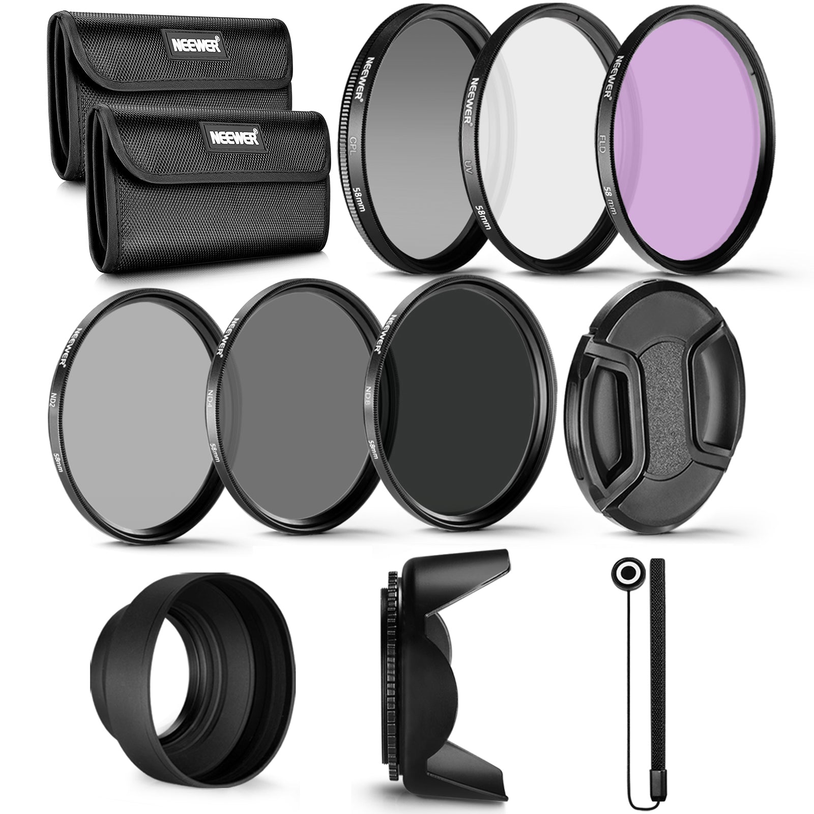 58mm Professional Lenses Filters Accessories Kit includes 0.43x Wide A 58Mm Camera Filter Nd2 Nd400 K\u0026F Concept - K\u0026F Concept
