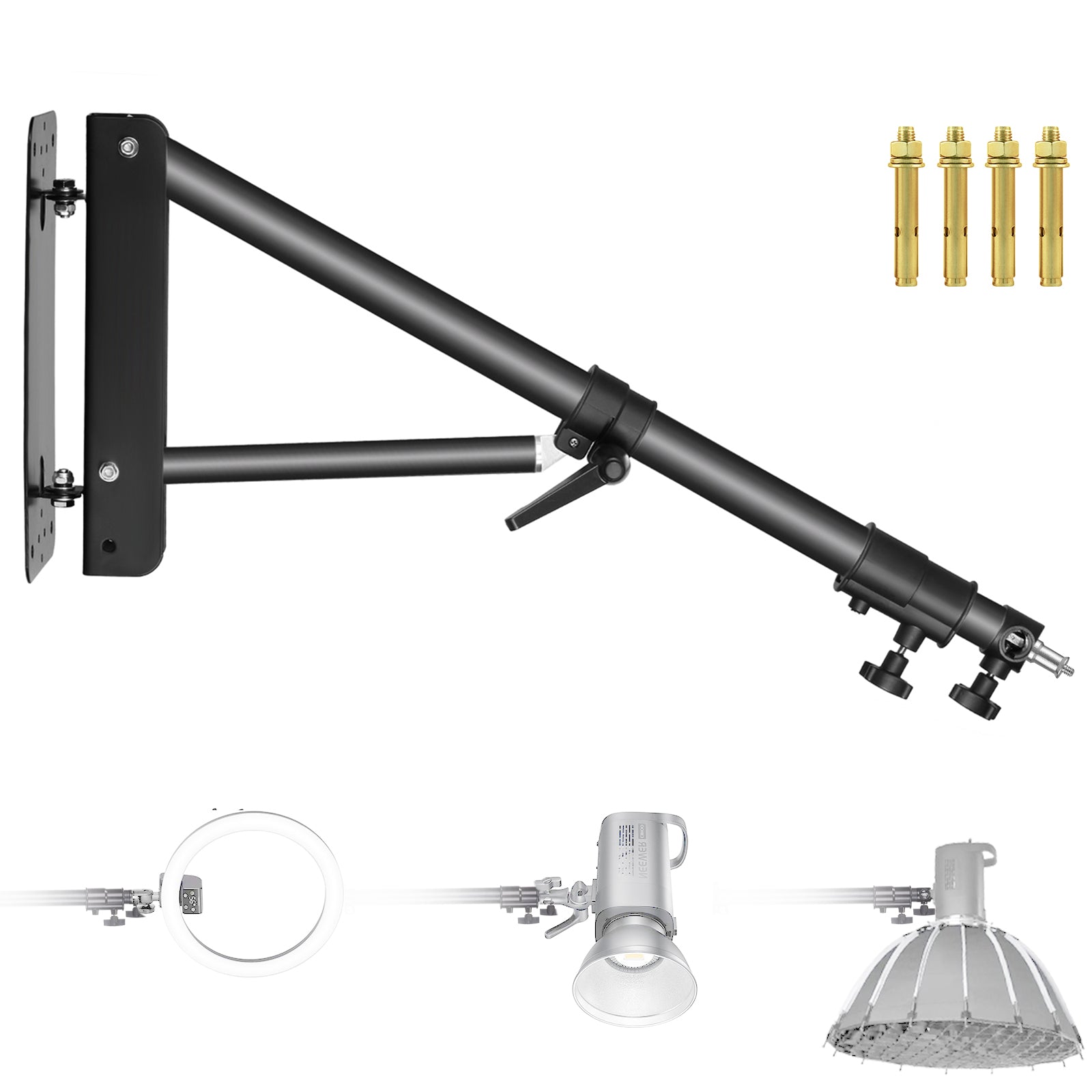 Wall mount arm deals light