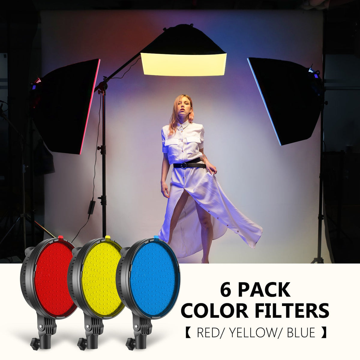 Neewer 3-Pack 2.4G LED Softbox Lighting Kit