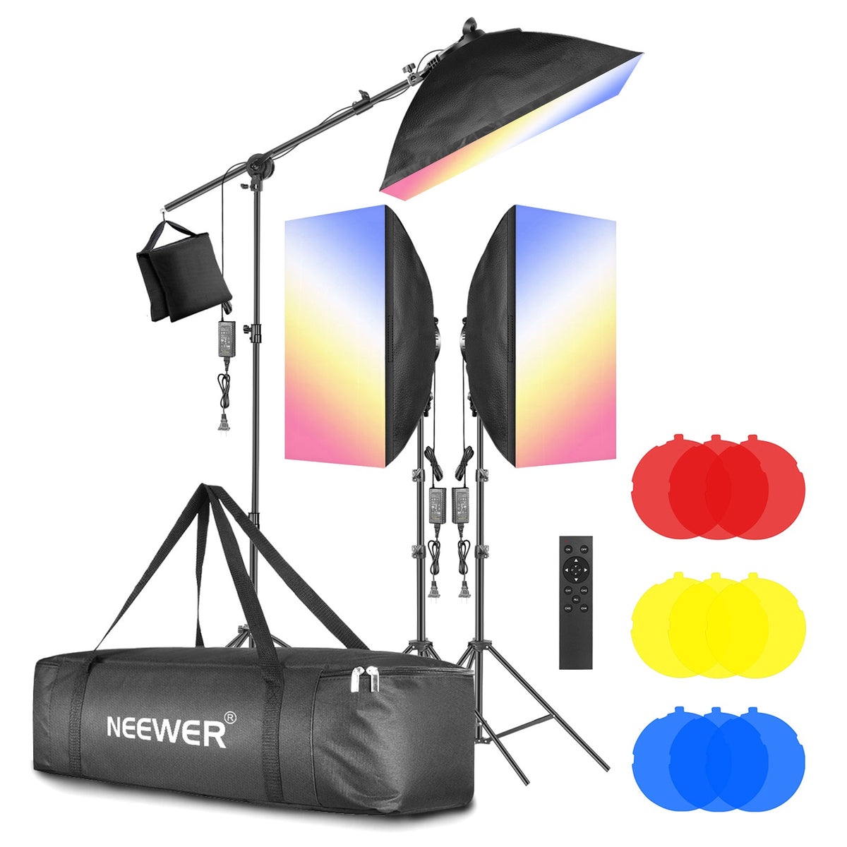 Neewer 3-Pack 2.4G LED Softbox Lighting Kit