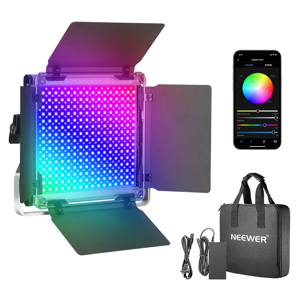 Neewer CRI 97 50W 660 Pro RGB Led Light with APP Control Adjustable Colors Metal Shell