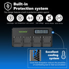 Products Neewer DP-F970 4-Channel NP-F Battery Charger with LCD Display