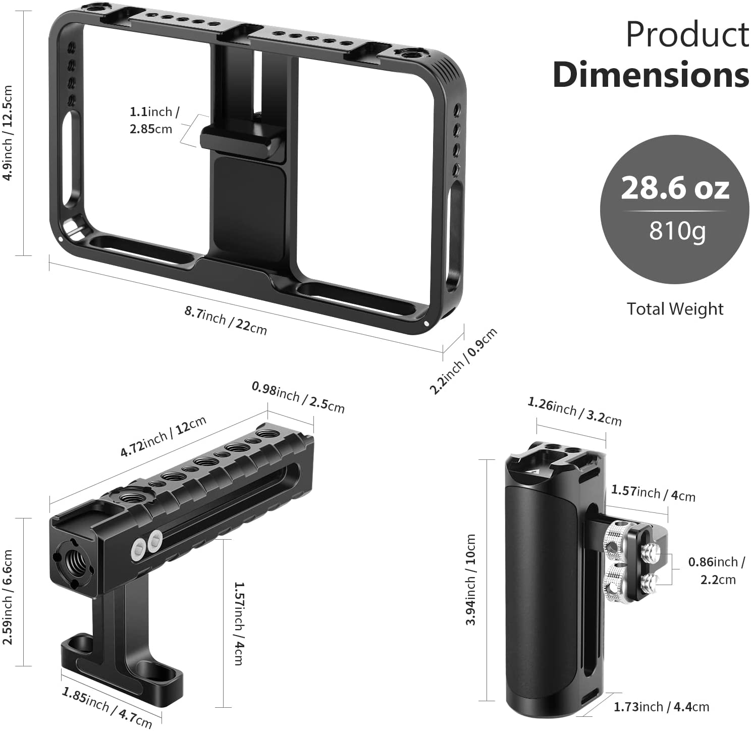 Neewer Aluminum Handheld Universal Phone Video Rig Kit with Silicone Handles