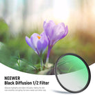NEEWER Black Diffusion 1/2 Filter Dreamy Cinematic Effect Camera Ultra Slim Filter