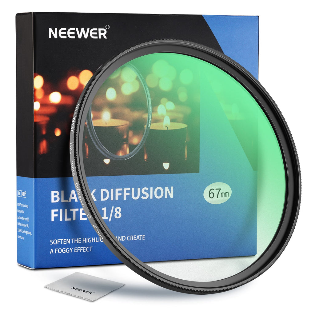 NEEWER Black Pro-Mist 1/8 Filter Dream Cinematic Effect Camera Ultra-Slim Filter
