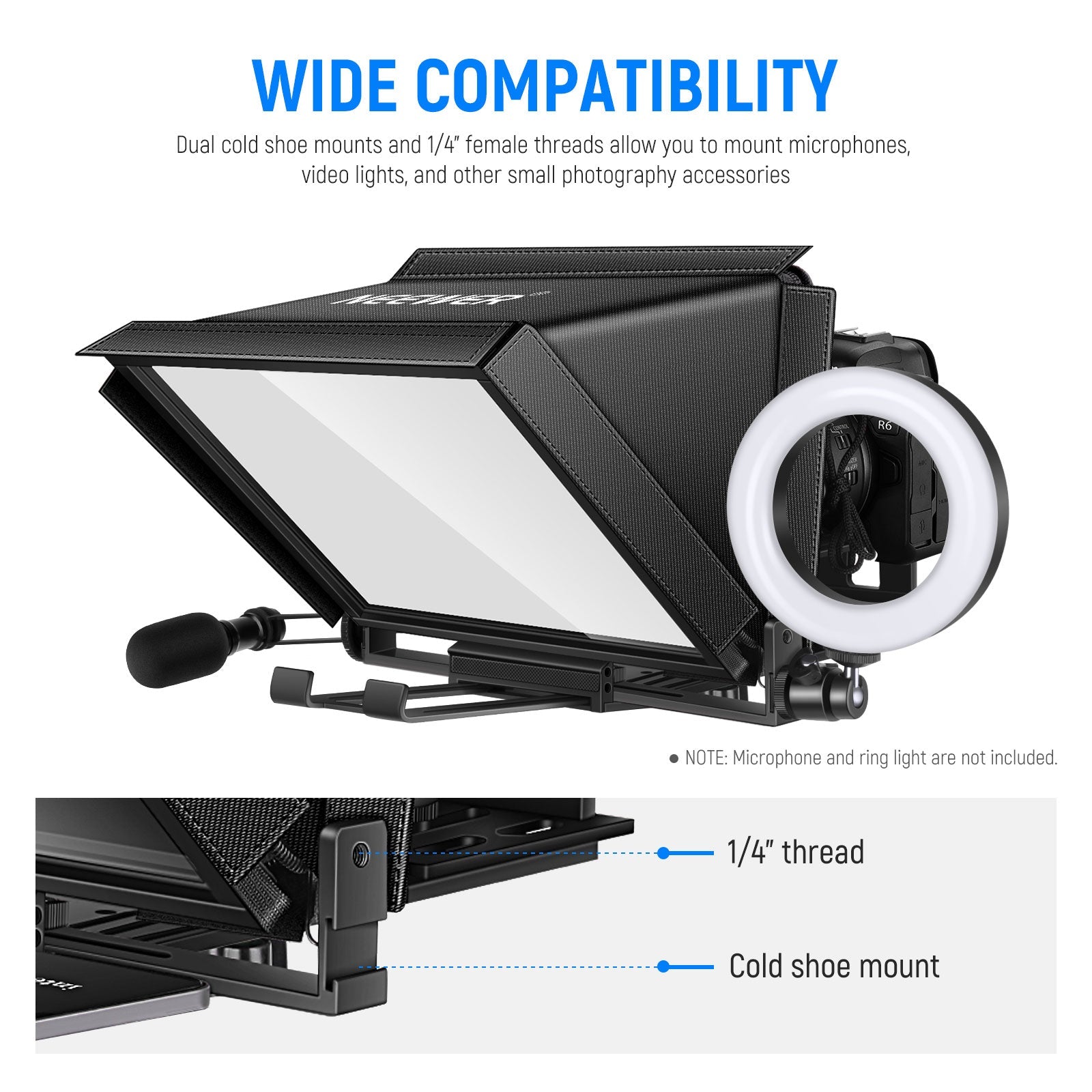 NEEWER X12 Aluminum Teleprompter with Remote & Phone Holder