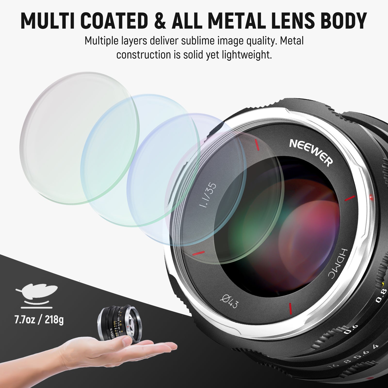 NEEWER 35mm f1.1 APS-C Large Aperture Manual Focus Prime Lens
