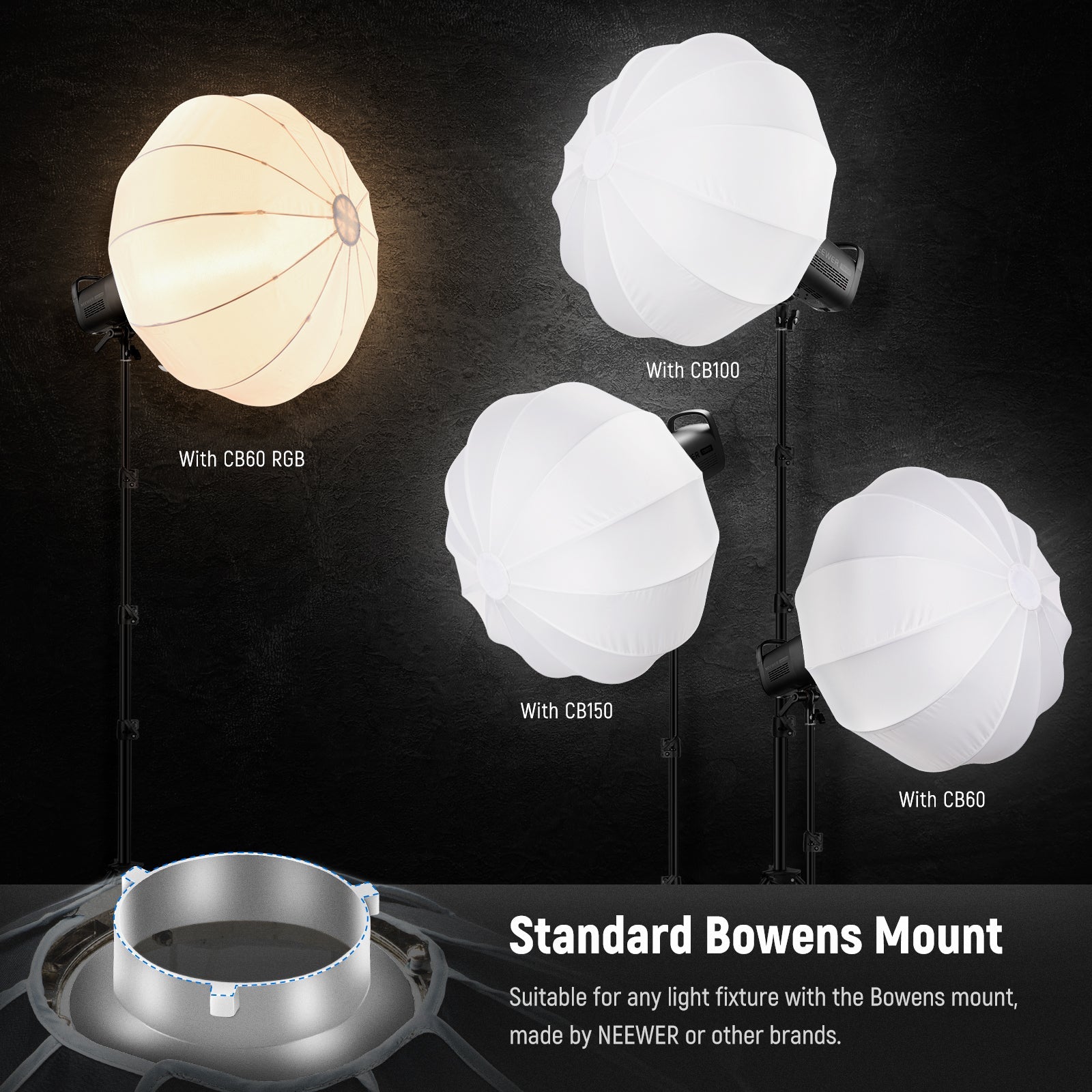 NEEWER NS65L/NS90L Lantern Softbox One Step Quick Release - NEEWER