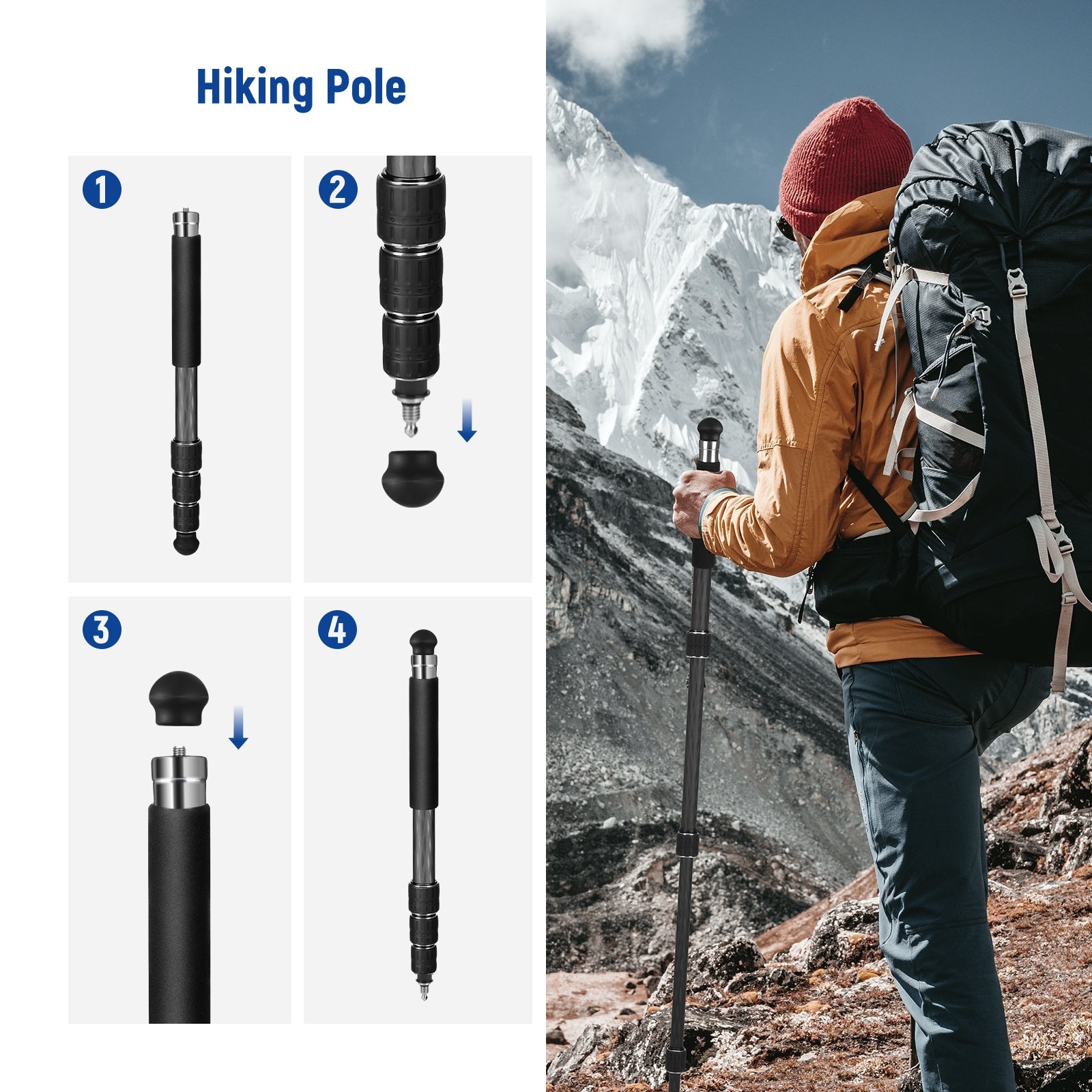 Hiking top pole tripod