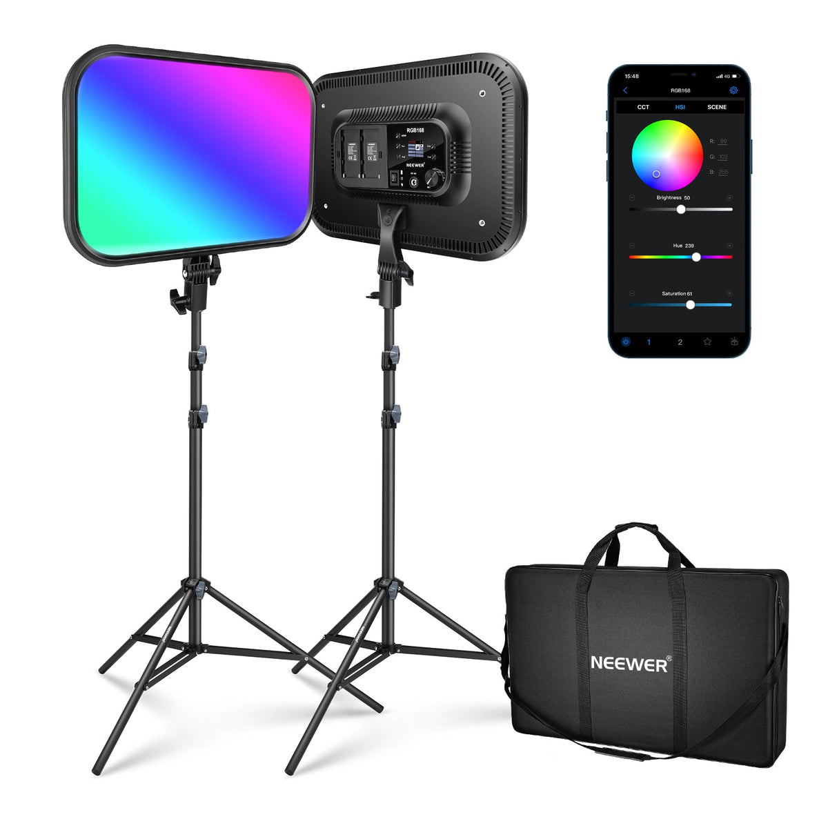 NEEWER 2 Pack RGB168 18.3