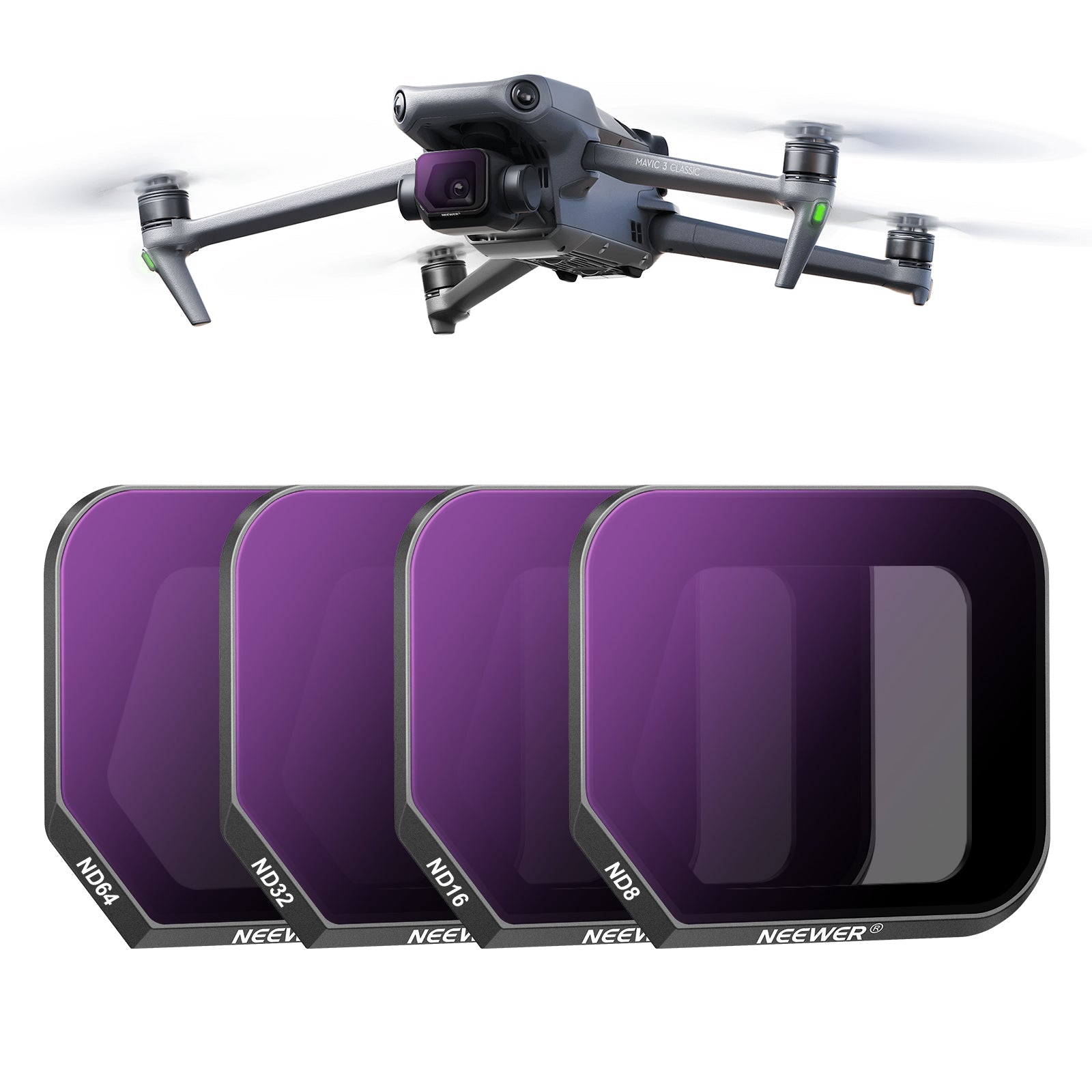 NEEWER 4 Pack ND Filter Set compatible with DJI Mavic 3 Classic