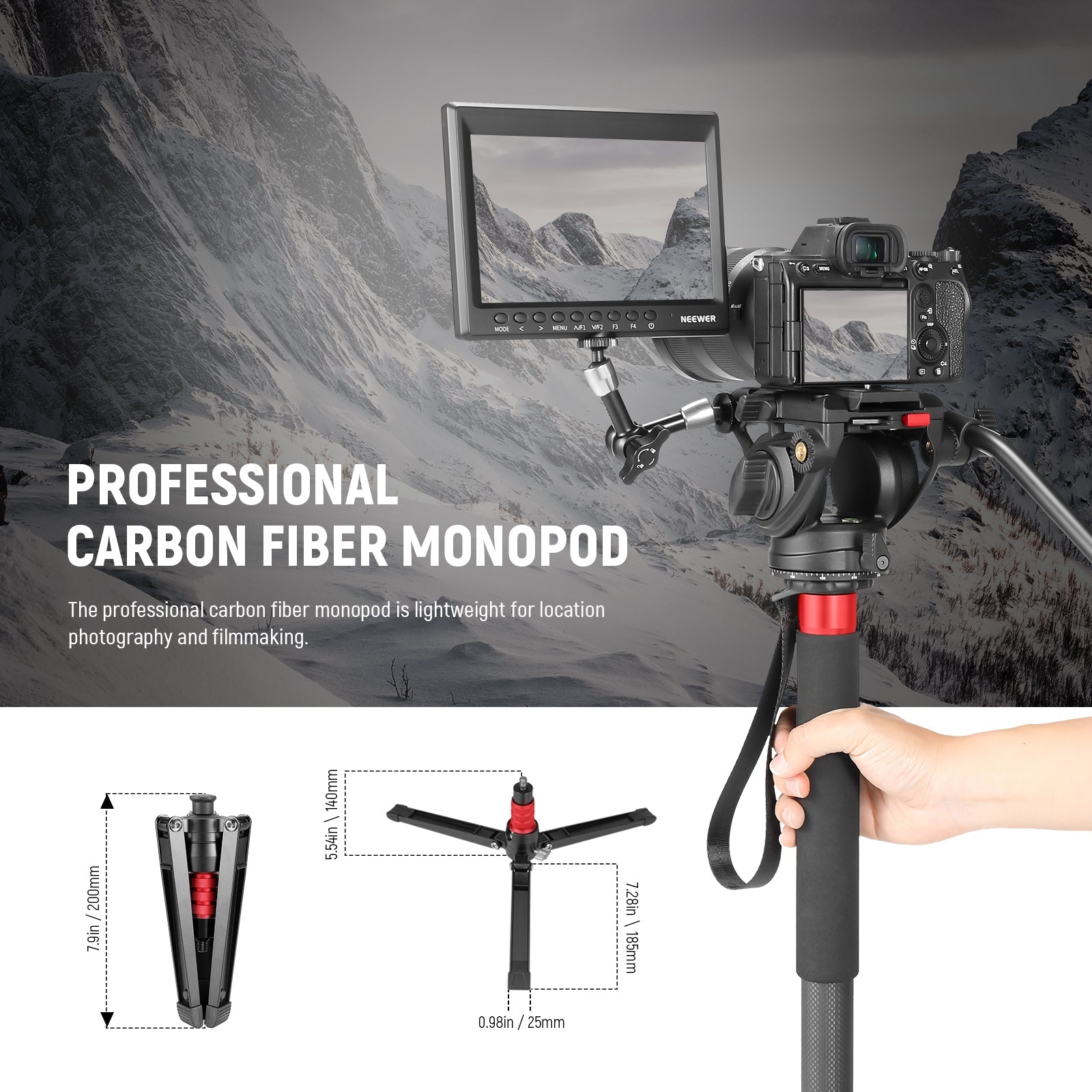 Carbon Fiber Lightweight Camera Tripod,Combination 66