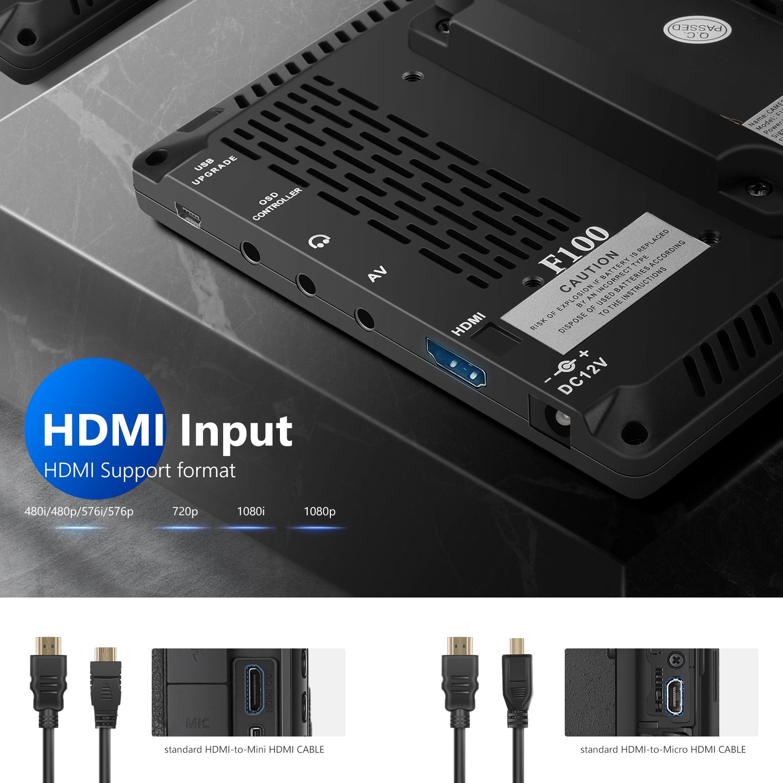 NEEWER F100 7 Inch Camera Field Monitor - NEEWER