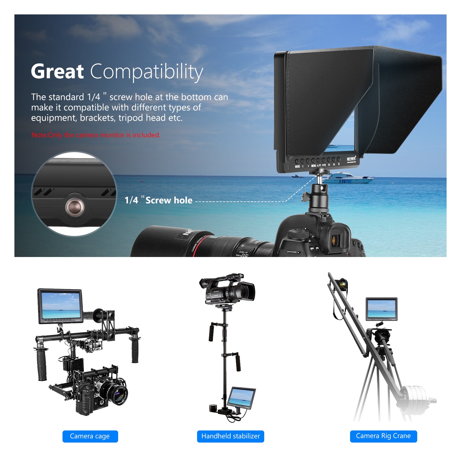 NEEWER F100 7 Inch Camera Field Monitor - NEEWER