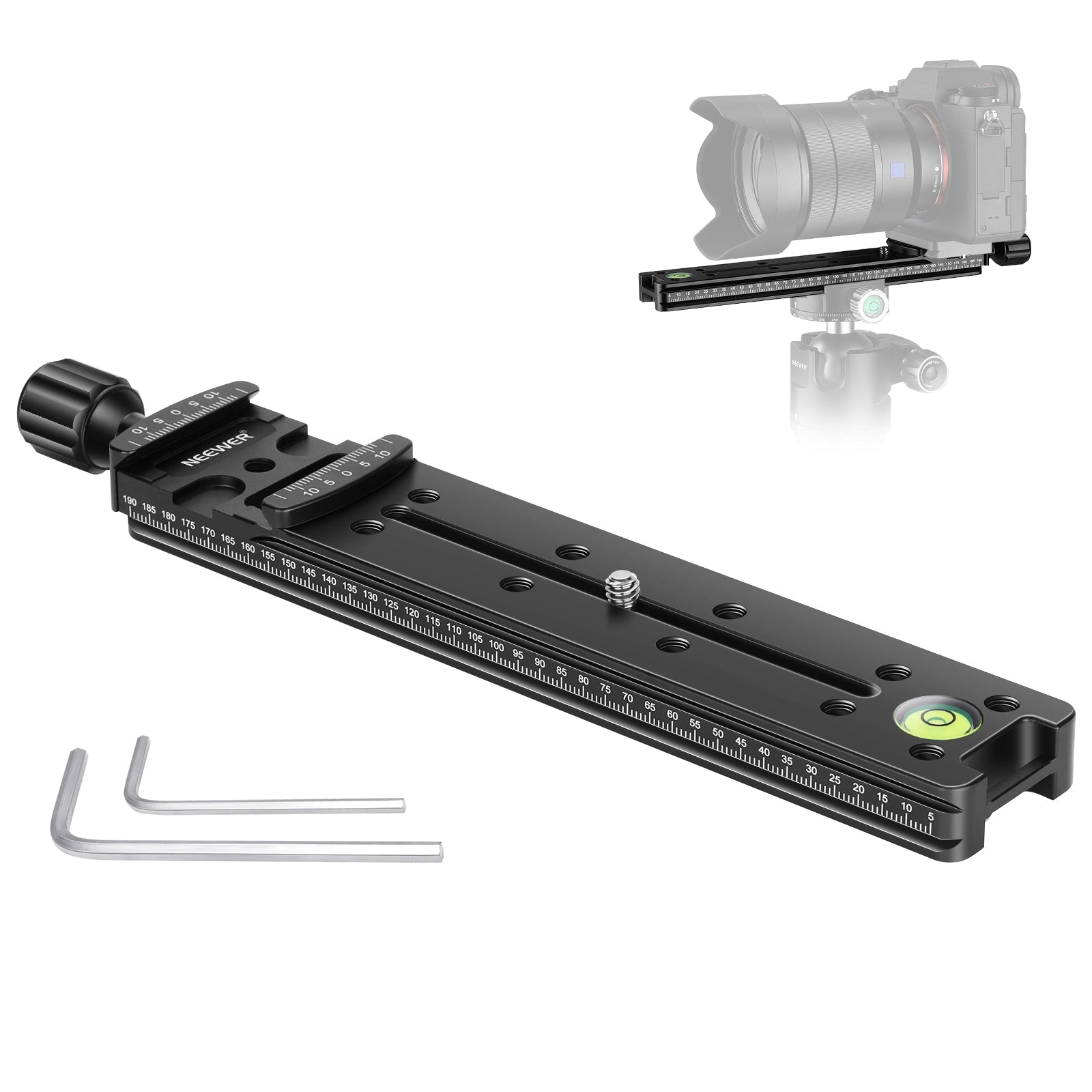 Neewer 200mm Professional Rail Nodal Slide Metal Quick Release Clamp