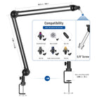 Neewer Microphone Arm Stand, Heavy-Duty Mic Arm Microphone Stand Suspension Scissor Boom Stand