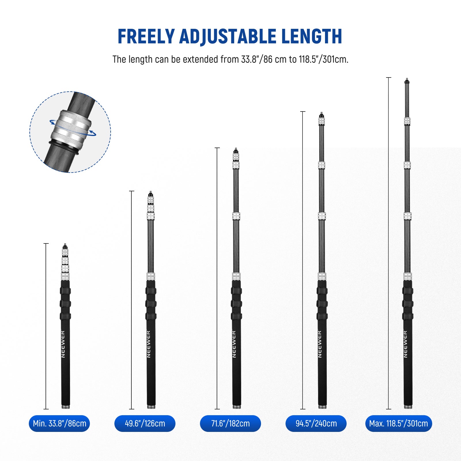 NEEWER Upgraded MS-300C Microphone Boom Pole - NEEWER – neewer.com