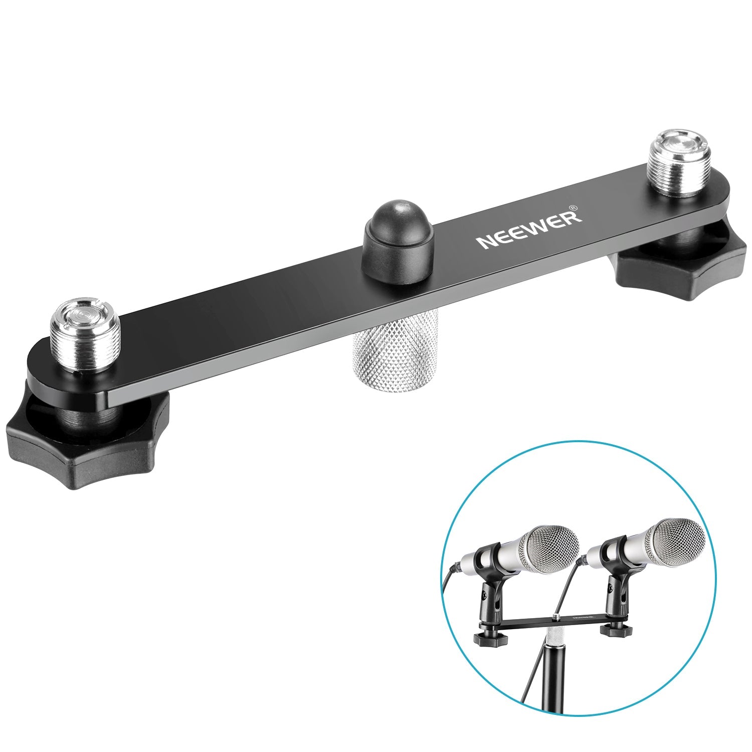 Neewer NW-036 Durable Sturdy Steel Microphone Mount Bracket T-bar with Standard 5/8-inch Thread Smooth Finish