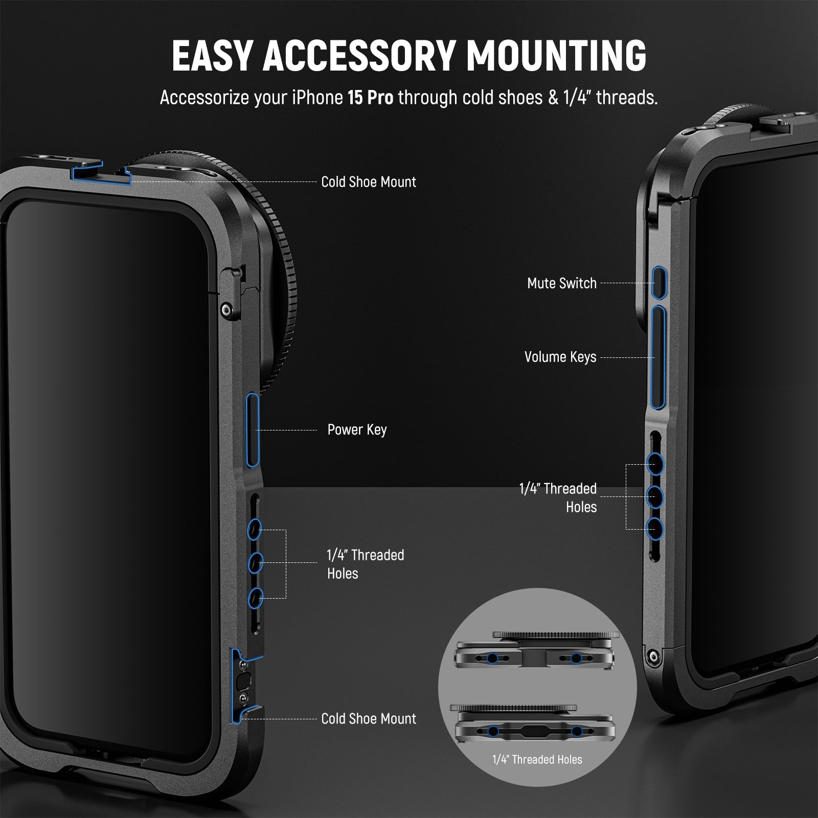 NEEWER PA023 Metal Cage Video Rig iPhone 15 Pro/ Pro Max - NEEWER