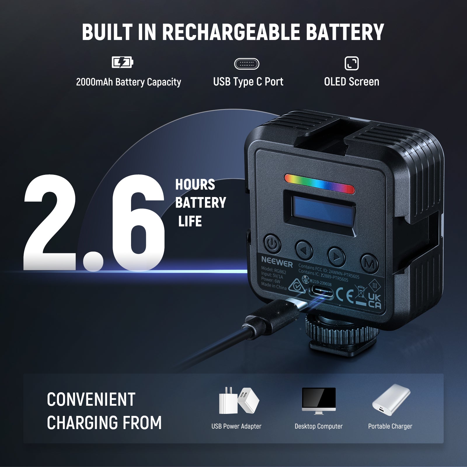 NEEWER RGB62 Magnetic RGB Video Light - NEEWER – NEEWER.UK