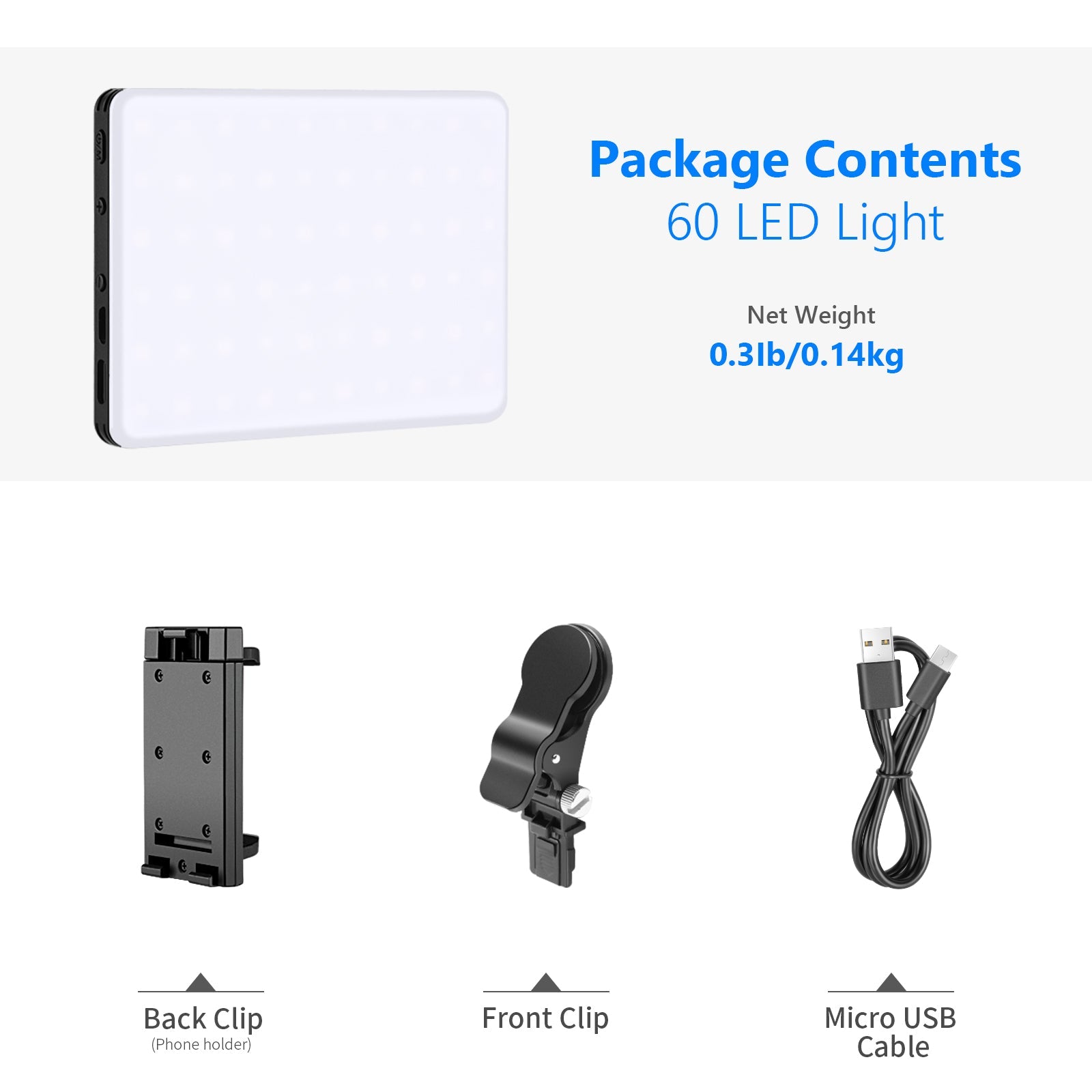 Led light panel for video deals conference