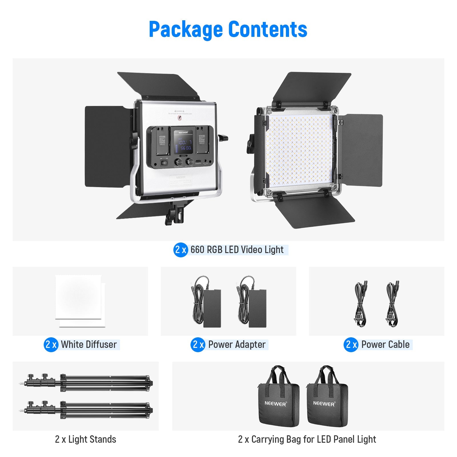 NEEWER 2 Packs RGB660 PRO LED Video Light Kit NEEWER NEEWER.UK