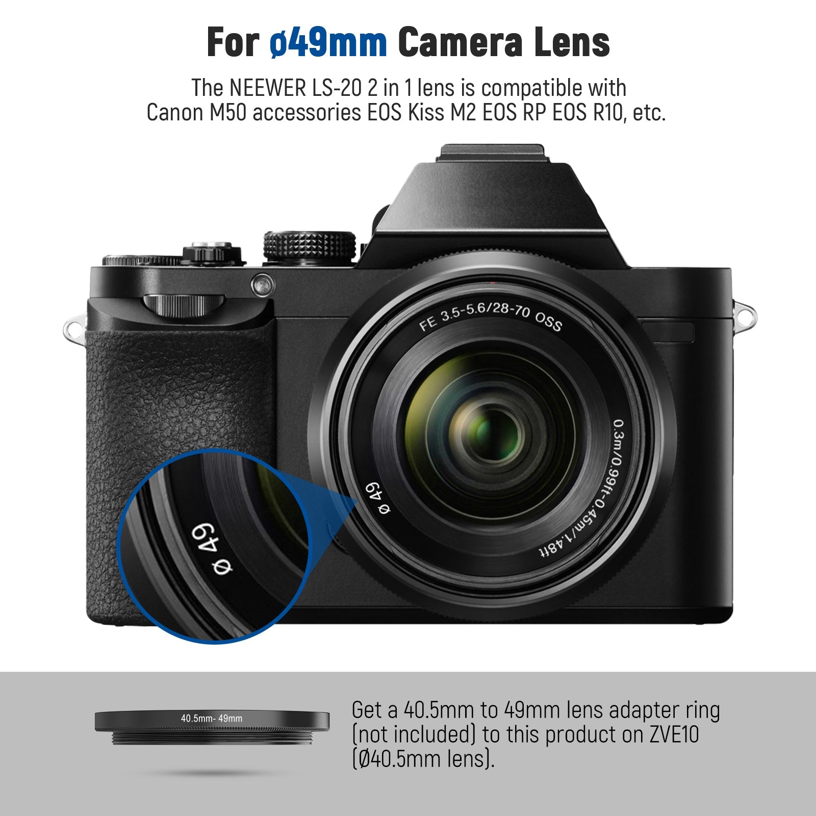NEEWER LS-20 0.43X HD 2 in 1 Wide Angle & Macro Lens